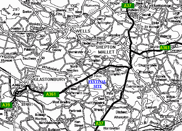 Glastonbury map